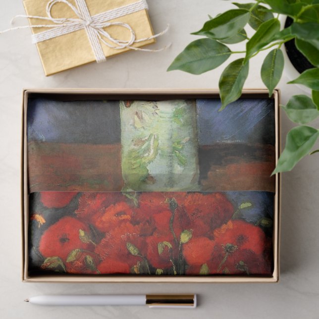 Papel De Seda Vase com papagaios vermelhos por Vincent van Gogh (Presente)