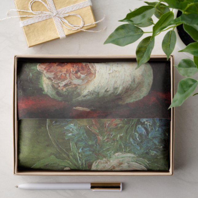 Papel De Seda Vase com Peonies por Vincent van Gogh (Presente)