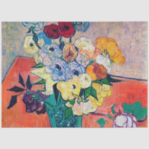 Papel De Seda Vase com Rosas e Anêmonas, Van Gogh