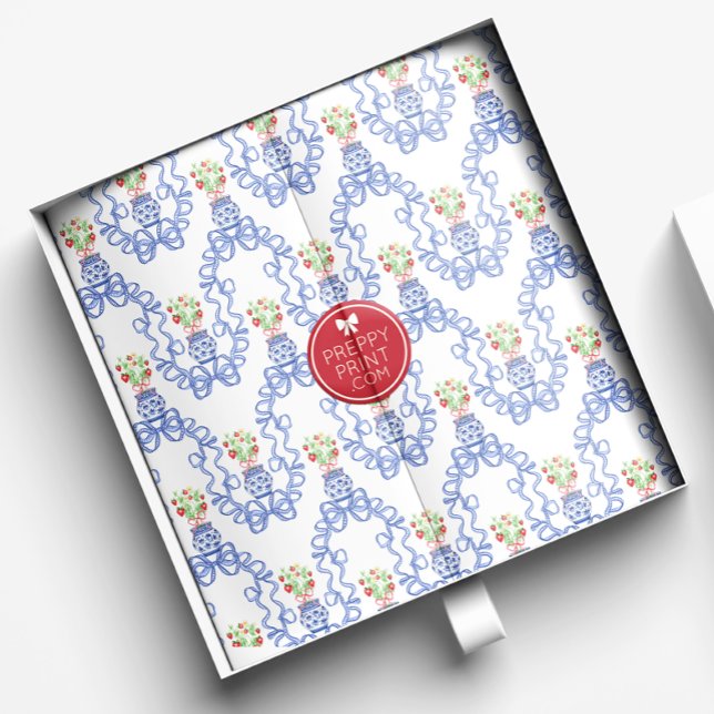 Papel De Seda Vases de Chinoiserie de Morangos Vermelhos e Arco  (Criador carregado)