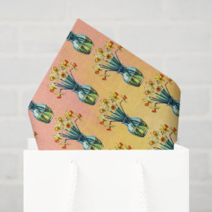 Papel De Seda Vaso Cheio de Narcisos Lindos
