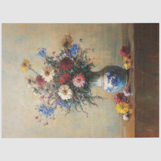 Papel De Seda Vaso de Buquê de Flores Silvestres Decoupage de Na