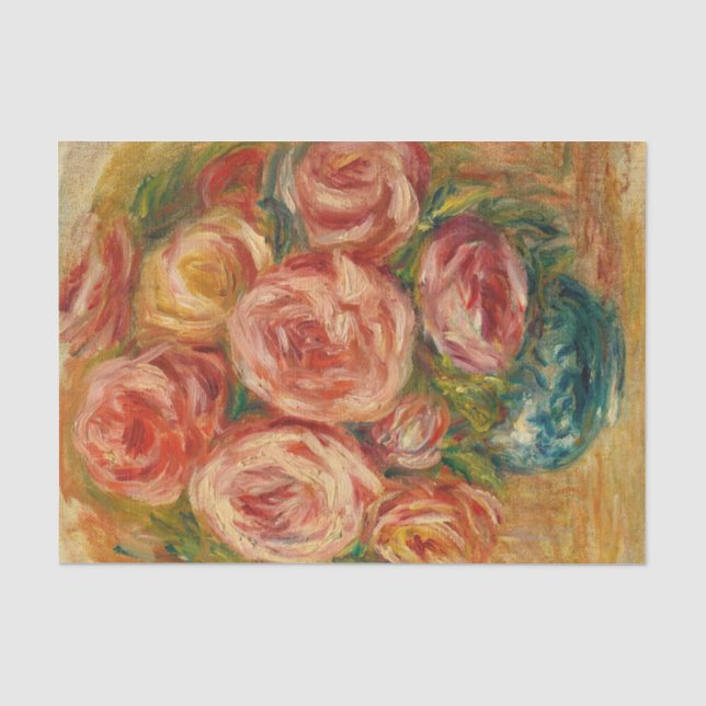 Papel De Seda Vaso de Rosas por Renoir (Frente )