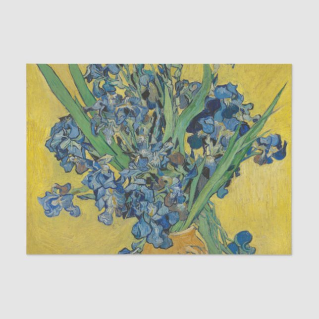 Papel De Seda Vaso Van Gogh com Íris Classic Impressionismo (Frente )
