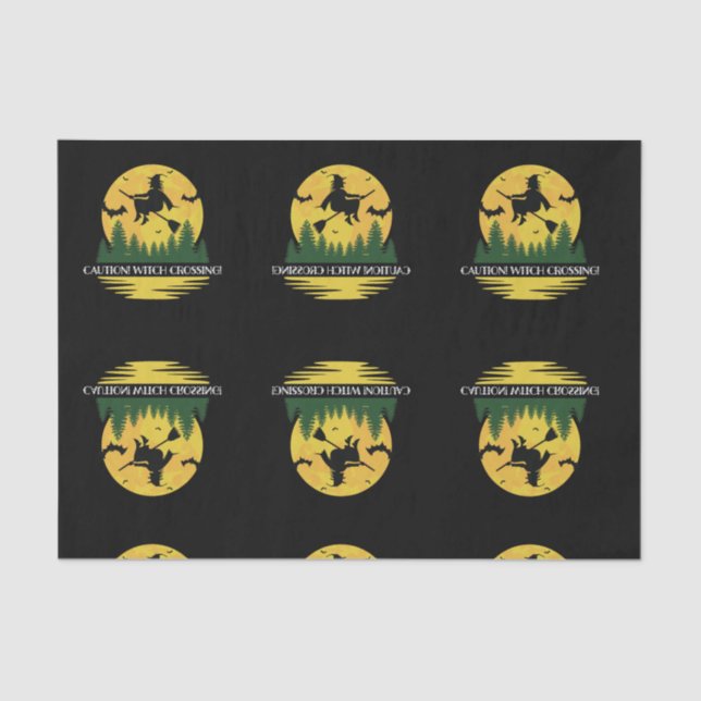 Papel De Seda Vassoura-voadora de bruxa-das-bruxas (Frente )