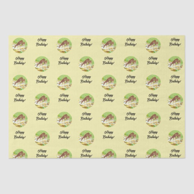 Papel De Seda Veado e Fauno Amarelo (Frente )