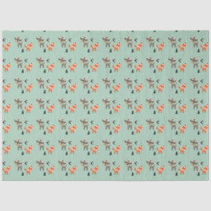 Papel De Seda Veado E Raposa No Natal De Santa Hats