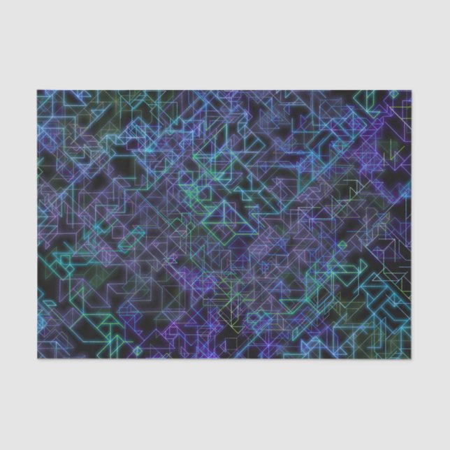 Papel De Seda veias cibernéticas, em azul e verde: (Frente )