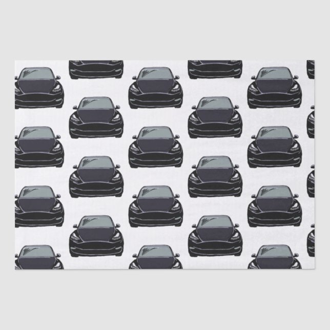Papel De Seda Veículo elétrico a negro SUV (Frente )
