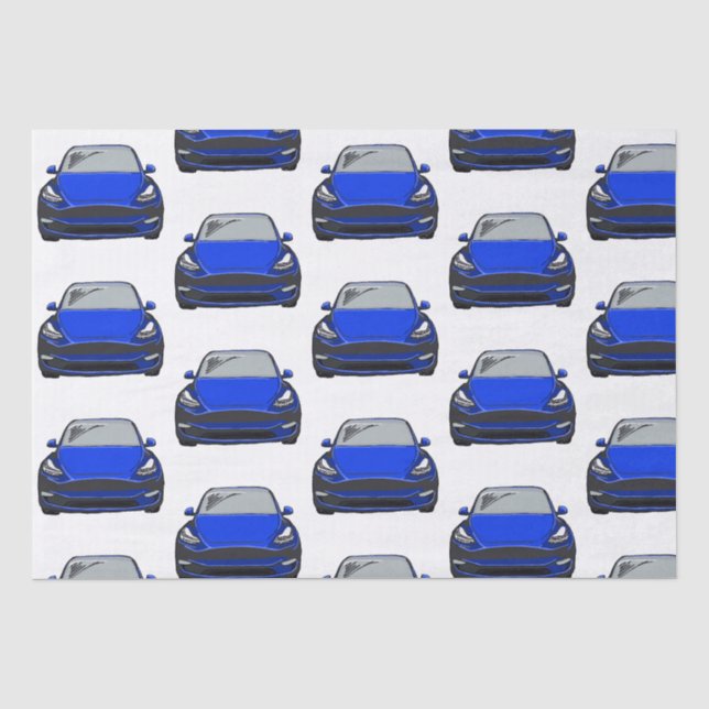 Papel De Seda Veículo elétrico azul SUV (Frente )