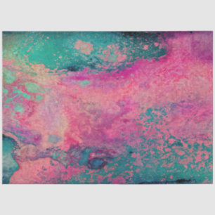 Papel De Seda "Vela Eetérea" - Abstrato de Azul-Teal Rosa