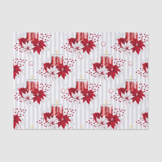 Papel De Seda Velas e Poinsetos (Frente )