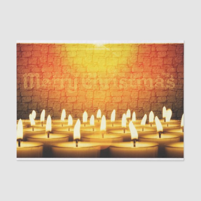 Papel De Seda Velas queimadas - Feliz Natal (Frente )