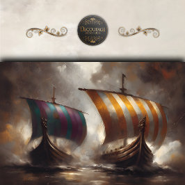 Papel De Seda Velas Viking Decoupage Listradas