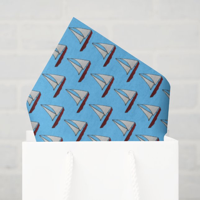 Papel De Seda Veleiro Vermelho (Sacola de presentes)