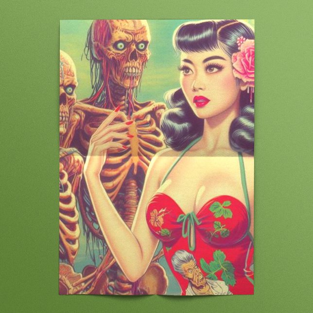 Papel De Seda Velha Menina de Horror da Escola (Criador carregado)