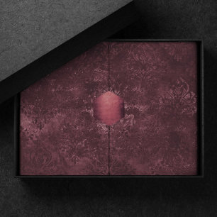 Papel De Seda Velvety Wine Damask Bordeaux Sangria Grunge Glam