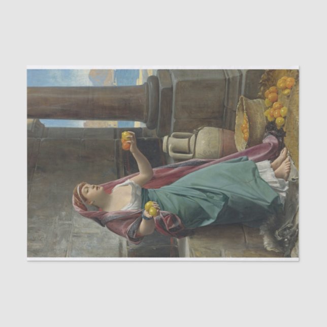 Papel De Seda Vendedor de Citros por Jean Lecomte du Nouy (Frente )