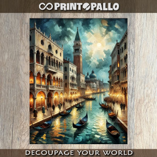 Papel De Seda Venice Grand Canal à noite