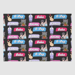 Papel De Seda Ventilador da cultura de Pop, Pop, Ramen, Boba e A