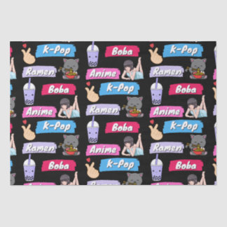 Papel De Seda Ventilador da cultura de Pop, Pop, Ramen, Boba e A