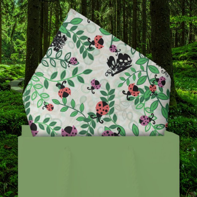 Papel De Seda Verão - Joaninhas, Borboletas e Folhas (Summer - Lady Bugs, Butterflies and Leaves Tissue Paper)