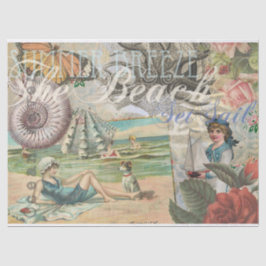 Papel De Seda verão praia vintage polvo antiguidades navegação