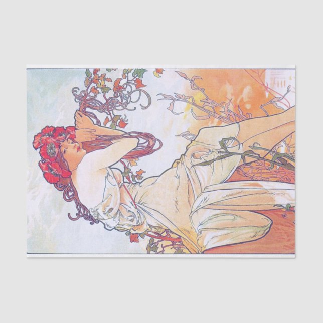 Papel De Seda Verão (Quatro Assentos), Alphonse Mucha (Frente )