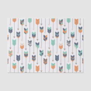 Papel De Seda Verde alaranjado azul da seta tribal