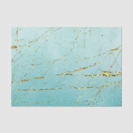 Papel De Seda Verde Azul Com Dourado