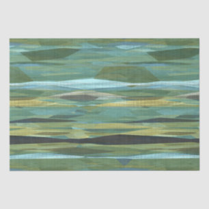 Papel De Seda Verde Azul e Cinza Arte Moderna
