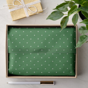Papel De Seda Verde & Branco Mini Pontos Natal Ferias