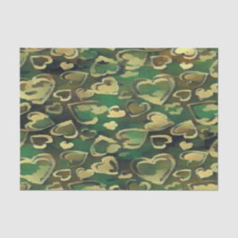 Papel De Seda Verde Camoflauge Heart
