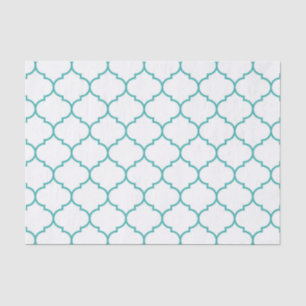 Papel De Seda verde, cerceta, branco, morrocan, quatrefoil,