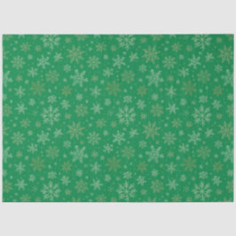 Papel De Seda Verde com flocos de neve Dourados