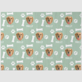 Papel De Seda Verde de imagem e nome personalizado de Pet de cãe