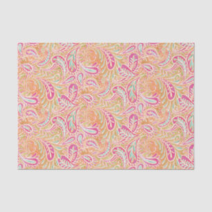 Papel De Seda Verde do Aqua do pêssego do rosa Pastel de Paisle