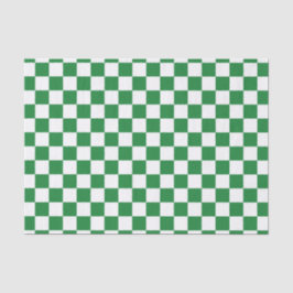 Papel De Seda Verde escuro e branco Checkered