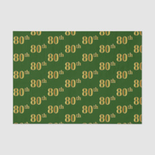 Papel De Seda Verde, evento (octogésimo) Dourado do 80 do falso