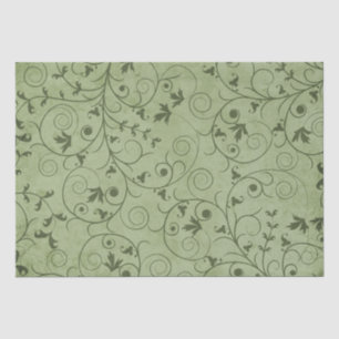 Papel De Seda Verde Grungy Floral
