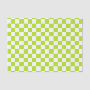 Papel De Seda Verde limão e branco Checkered