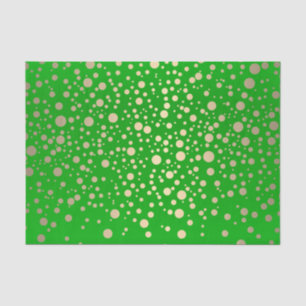 Papel De Seda Verde limão e Confetti Dourado Metálico