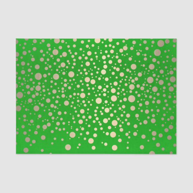 Papel De Seda Verde limão e Confetti Dourado Metálico (Frente )