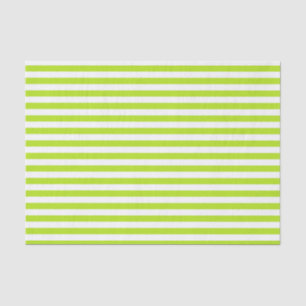 Papel De Seda verde limão e faixas brancas