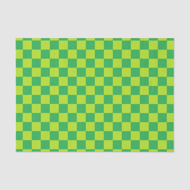 Papel De Seda Verde limão e verde verificados (Frente )