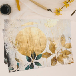 Papel De Seda Verde moderno e Dourado