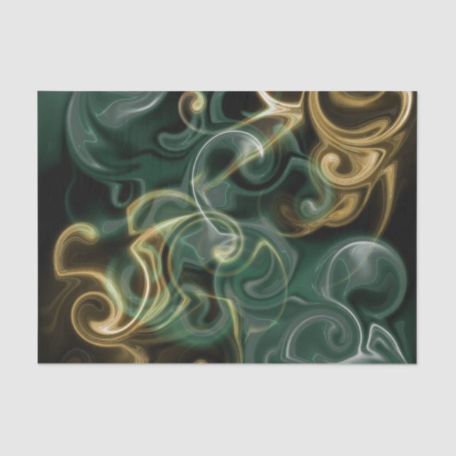 Papel De Seda verde,ouro, vermelho e preto brilhante festivo (Frente )