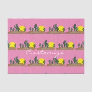 Papel De Seda Verde Saguaro Cactus Desert Sunrise Thunder_Cove