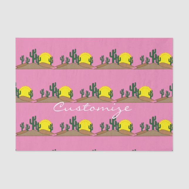 Papel De Seda Verde Saguaro Cactus Desert Sunrise Thunder_Cove (Frente )