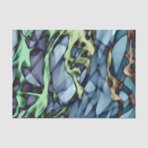 Papel De Seda Verde Teal Laranja Dourado Vermelho Arte Abstrata 